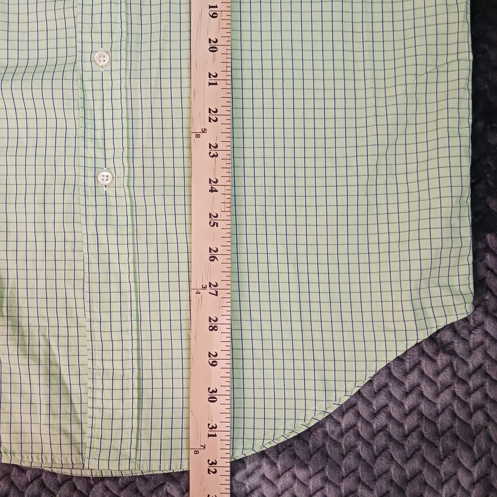 Ralph Lauren Yarmouth 100% Cotton Button Up Long Sleeve Plaid Design Green Sz 15 - Picture 7 of 10